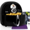 AF1 BK Friteuse à air chaud 1500W Air fryer Tiroir de 4,5 litres frire cuire rôtir griller sans matière grasse Duronic