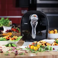 AF1 BK Friteuse à air chaud 1500W Air fryer Tiroir de 4,5 litres frire cuire rôtir griller sans matière grasse Duronic