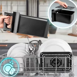 AF24 Friteuse à air 2400W Air fryer 2 tiroirs de 5 litres Sync Cook Sync Finish 10 modes de cuisson Sans huile Duronic