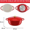 Air cocotte légère ovale 30 x 23 cm, fonte d'aluminium rouge