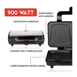 Appareil à croque monsieur 900W Plaque anti-adhésive ALPINA