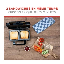 Appareil à croque monsieur 900W Plaque anti-adhésive ALPINA