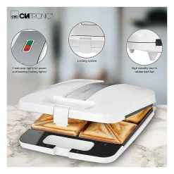 Appareil à croque Monsieur XXL Clatronic ST 3629 Blanc