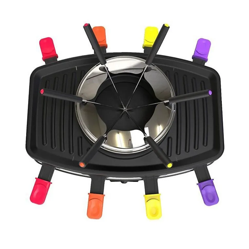 Appareil 3 en 1 - FAGOR - FG816 - 1100W - 8 poelons - 6 pics a fondue - Thermostat réglable