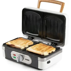 Appareil - Machine a Croque Monsieur Appareil 3-en-1 - DOMO - DO9277C - Croque - gaufre - gril - 1100 W - Blanc