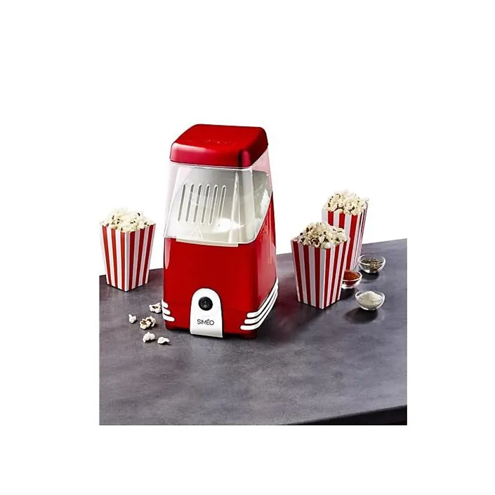 Appareil à pop-corn 1200w blanc/rouge Simeo FMP350
