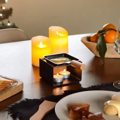 Appareil à raclette à la bougie en métal, spatule et bougies incluses - 1 personne - Linxor
