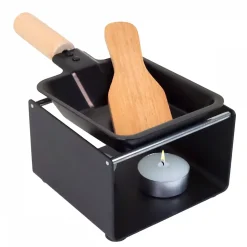 Appareil à raclette à la bougie en métal, spatule et bougies incluses - 1 personne - Linxor