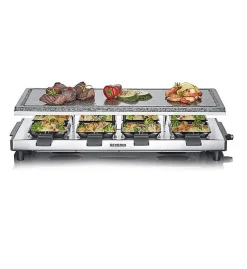 Appareil à raclette 8 personnes 1500w + pierre à griller Severin RG2374