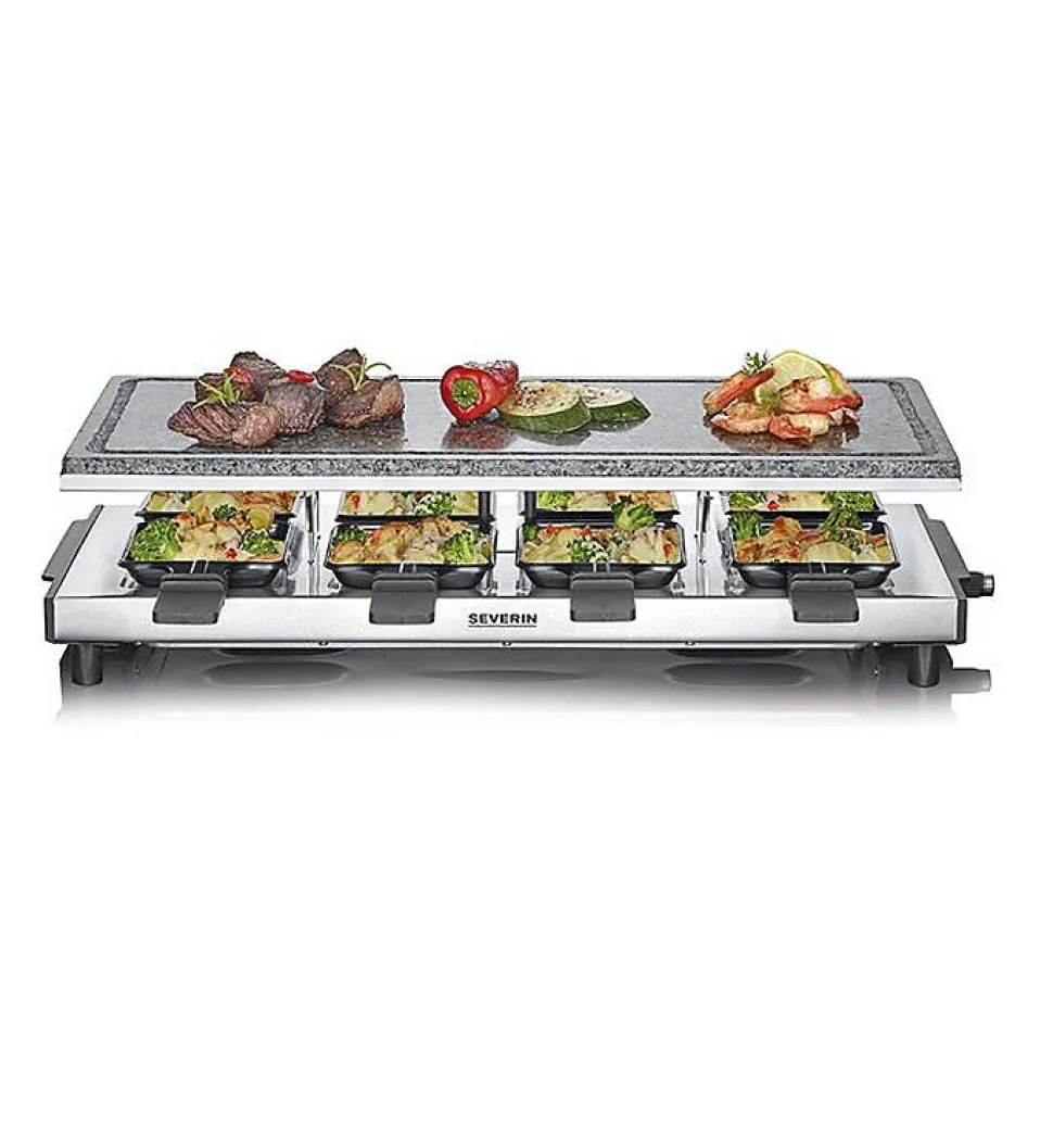Appareil à raclette 8 personnes 1500w + pierre à griller Severin RG2374