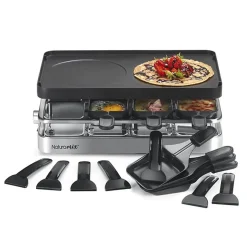 Appareil à raclette 8 personnes 1200w + grill + crêpe Naturamix RAC.INDUS-8