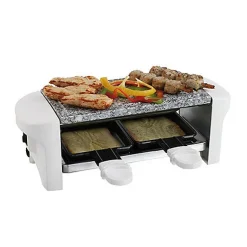 Appareil à raclette & pierrade pour 2 personnes blanc 350W