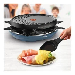 Appareil à raclette 3-en-1 - TEFAL - Colormania - 8 personnes - 1050 W - Bleu acier