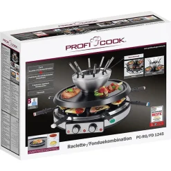 Appareil à raclette et fondue 8 personnes Proficook PC-RG/FD1245
