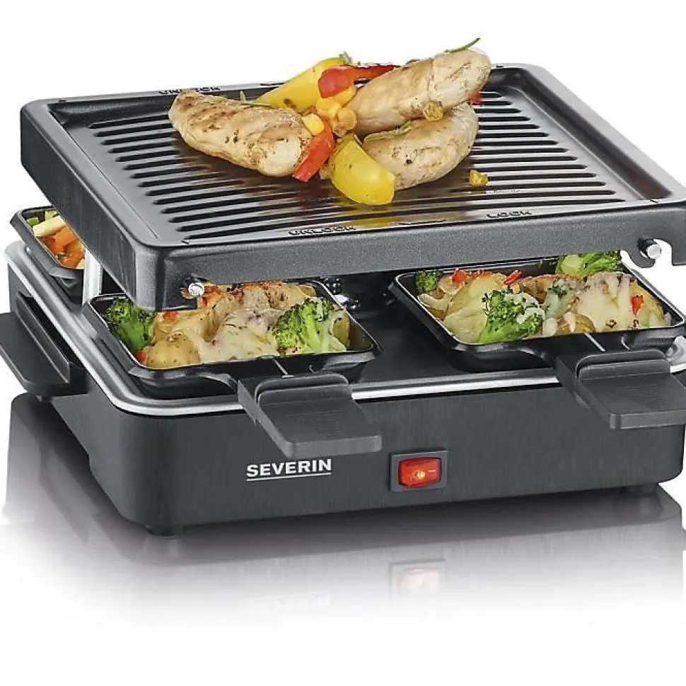 Appareil à raclette SEVERIN - RG2370 - Jusqu'à 4 personnes - Format compact 21x21cm - 600W