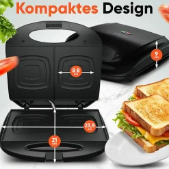 Appareil à Sandwich / Croque-monsieur Noir Bomann ST6074CB-Noir