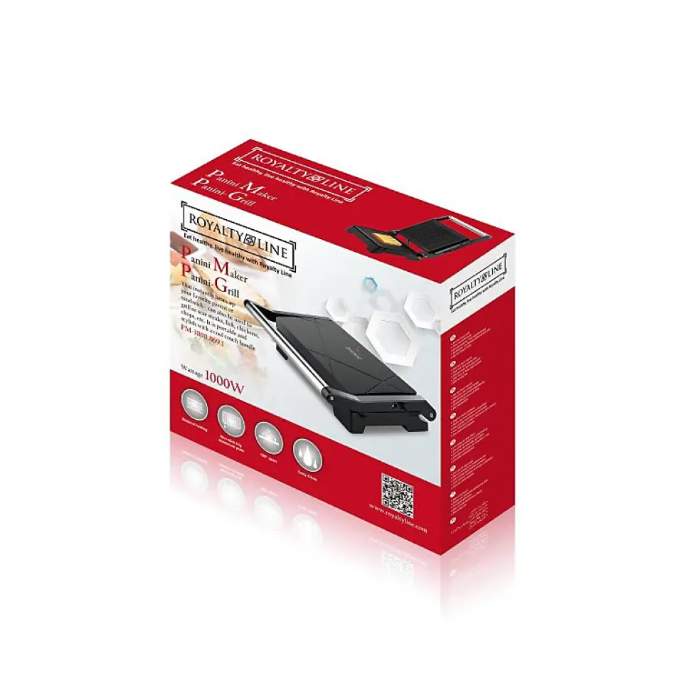 Appareil à sandwich 1000W Noir Royalty Line RLPM10008691-BLK