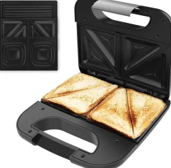 Appareil à sandwichs 3 en 1 avec plaques interchangeables 800W