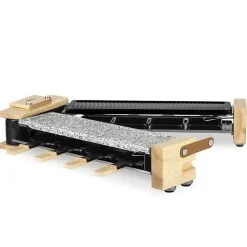 Appareil a raclette 3 en 1 WOD360 HKoeNIG : raclette + pierre a cuire + grille -8 personnes -Surface de cuisson 41,5 x 21,2 cm-1