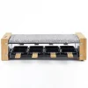 Appareil a Raclette et pierre a cuire HKoeNIG - WOD8 - 8 personnes - 1200W - Design bois
