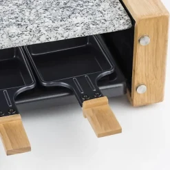 Appareil a Raclette et pierre a cuire HKoeNIG - WOD8 - 8 personnes - 1200W - Design bois