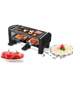 Appareil a raclette - LITTLE BALANCE - Juste nous 2 - 350 W - 2 personnes - Blanc / Noir