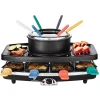Appareil a Raclette CONTINENTAL EDISON CERFG86B et fondue 8 personnes - Noir