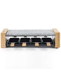 Appareil a raclette/grill HKoeNIG - 8 personnes - Design bois - Surface de cuisson 38x19,5 cm - Puissance 1200W