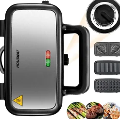 Appareil multifonction 3-en-1 pour sandwichs et gaufres 1200 W