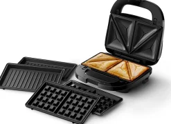 Appareil polyvalent pour sandwichs, paninis et gaufres 750 W