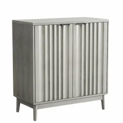 Armoire à bords rainurés, buffet indépendant,armoire en bois,gris,lavable,étagères réglables