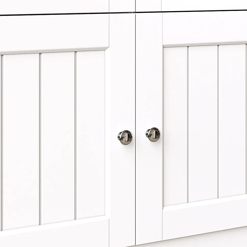 Armoire de cuisine,140x40x175cm,blanc/noir,haute buffet vitrine étagères réglables éclairage LED couleurs variables