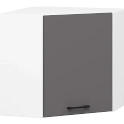 Armoires de cuisine AKORD d'angle haute W60 OLIWIA Blanc 60 cm 1 porte façade Gris Graphite 2 étagères 60x30x58 cm