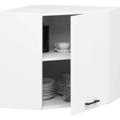 Armoires de cuisine AKORD d'angle haute W60 OLIWIA Blanc 60 cm 1 porte 2 étagères 60x30x58 cm
