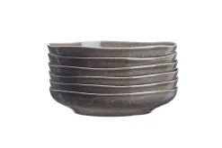Assiette creuse STELLAR 22,5cm - 6 pièces - Gris béton