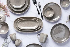 Assiette creuse STELLAR 22,5cm - 6 pièces - Gris béton