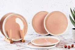 Assiette OXYGEN 21,5cm - 6 pièces - Rose poudre