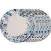 Assiette plate Jardin bleu 27 cm (lot de 6)