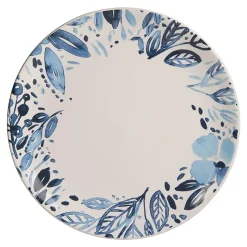 Assiette plate Jardin bleu 27 cm (lot de 6)