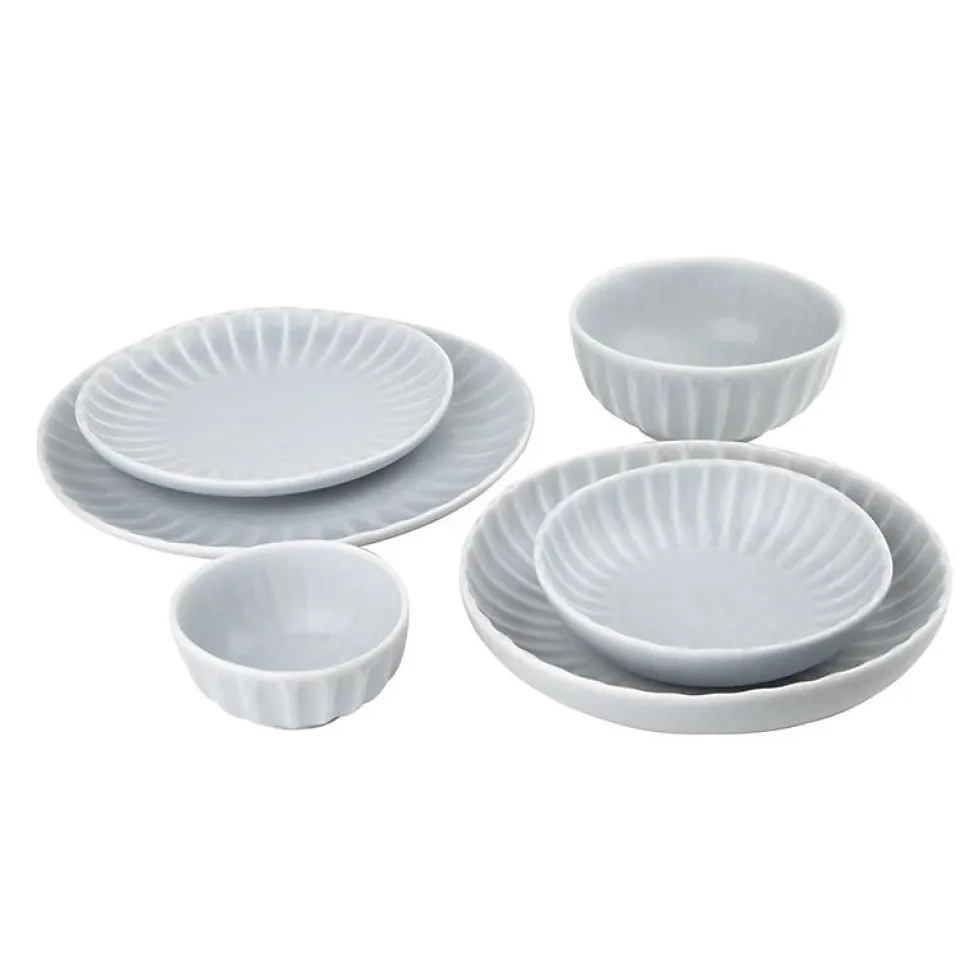 Assiette Restaurant Creuse 220 ou 150 mm Corallite - Lot de 6 - Olympia - Gris - l0.1- L0.1- P0.1- h6.5- Grès