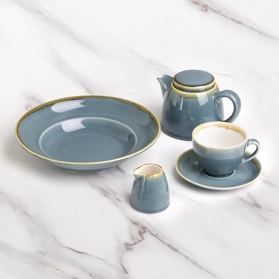 Assiettes à Pâtes Couleur Océan 250mm - Lot de 4 - Olympia Kiln