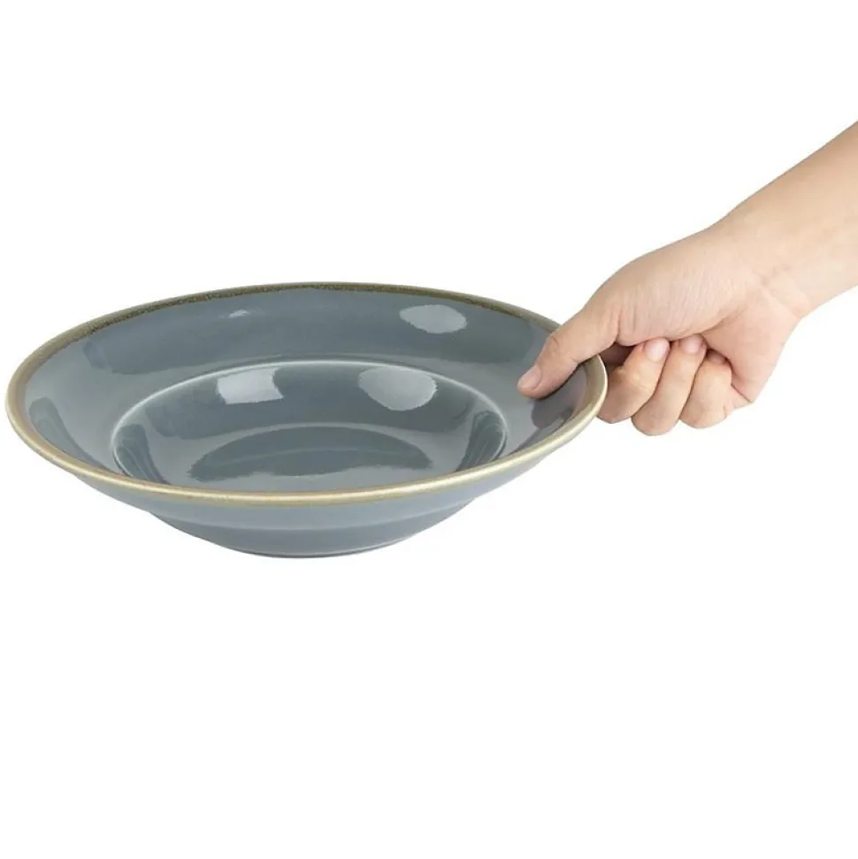 Assiettes à Pâtes Couleur Océan 250mm - Lot de 4 - Olympia Kiln