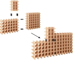 ASTIGARRAGA KIT LINE, Lot de 2 pièces d'union pour casiers à bouteilles Rioja, plastique recyclé noir