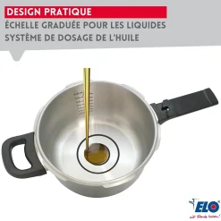 Autocuiseur vapeur en acier inoxydable 18/10 22 cm 4,5 litres Elo Mistral Premium