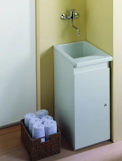 Bac à laver RIBA - Dimensions : 39 x 60 cm - Profondeur de la cuve : 34 cm - couleur : blanc brillant