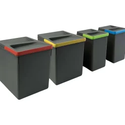 Bacs de tri pour tiroir de cuisine Recycle 2 bacs de 15 litres et 2 bacs de 7 litres