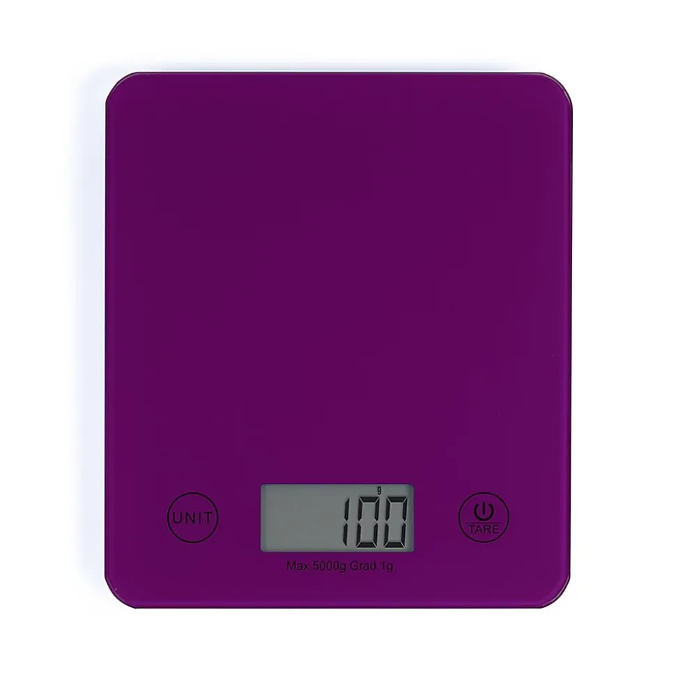Balance de cuisine électronique violette DOM351VI - Capacité 5 kg - ml ou g