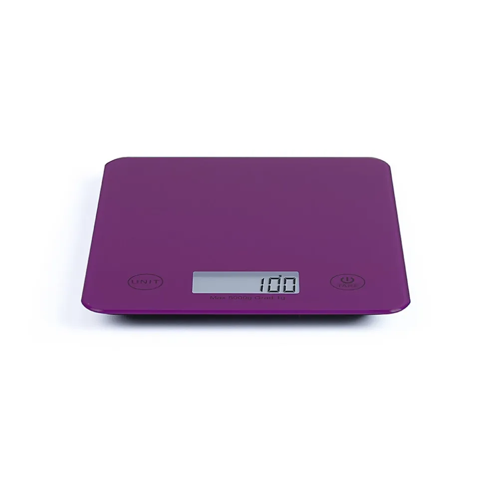 Balance de cuisine électronique violette DOM351VI - Capacité 5 kg - ml ou g
