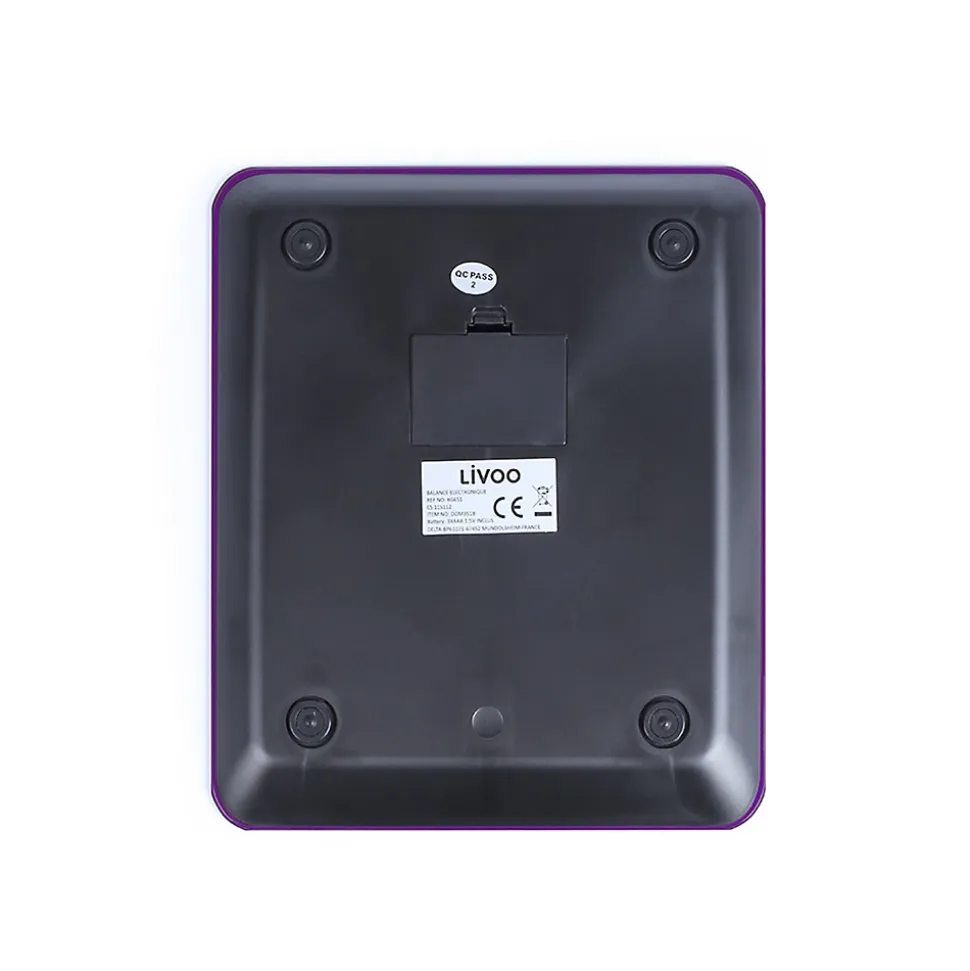 Balance de cuisine électronique violette DOM351VI - Capacité 5 kg - ml ou g