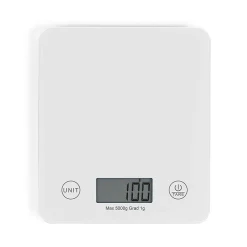 Balance de cuisine électronique blanche DOM351W - Capacité 5 kg - ml ou g